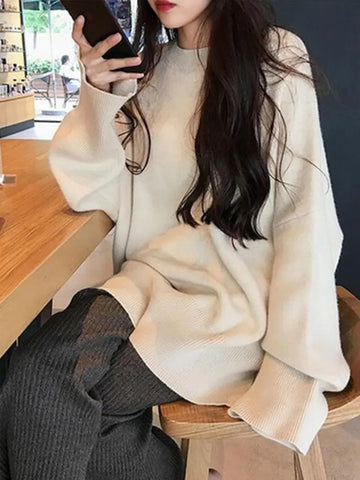 Korean Style Loose Sweater and Wide Leg Pants Set