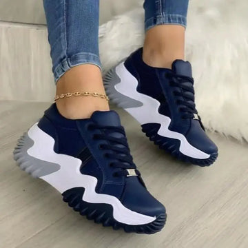 Comfortable Ladies Casual Sneakers with Thick Sole